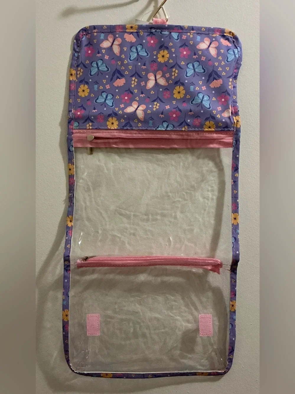 Floral Butterfly Hanging Bath & Toiletry Organizer - Purple